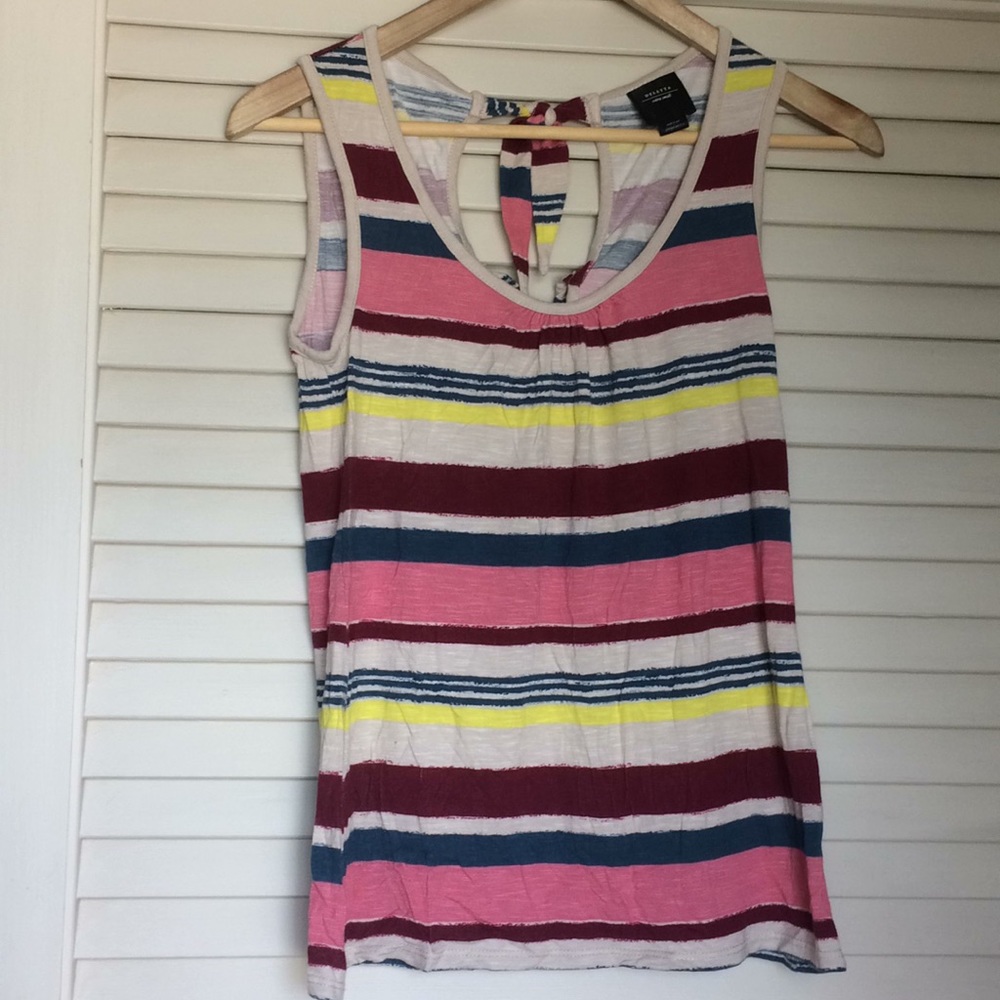 🇺🇸Anthropologie Stiped tie back Tank made in USA XS
